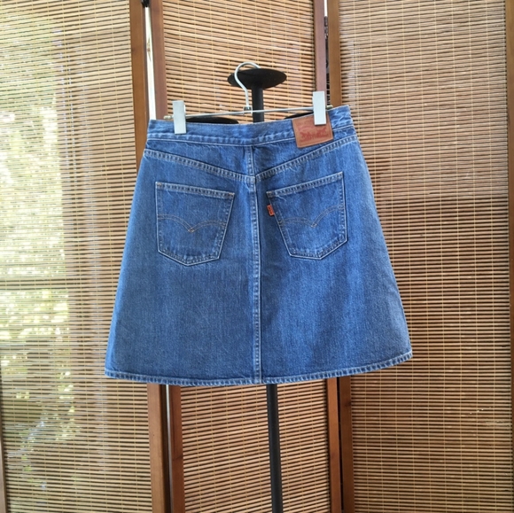 26 Levi's Orange Tab A-Line Zip Front Mini Skirt - Picture 12 of 13